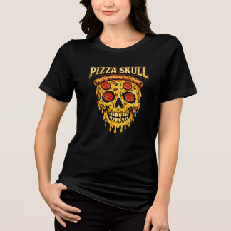 Pizza Skull Vintage Dark Humor Food Lover Design