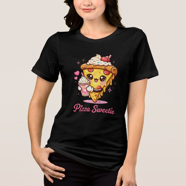 Pizza Sweetie Cute Kawaii Pizza Shirt (Frente)