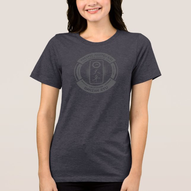 PJK Women's Grey Bella+Canvas / logotipo e kanji / (Frente)
