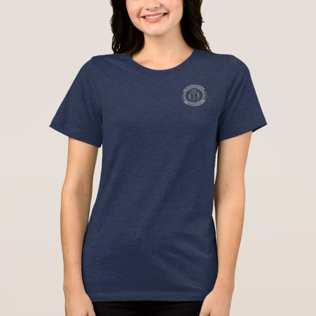 PJK Women's Navy Bella+Canvas / logo & dolphin / (Frente)