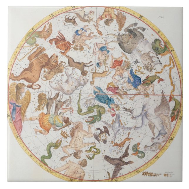 Placa 26 do "atlas Coelestis", por John Flamsteed (Frente)