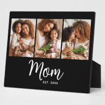 3 Foto Mãe Estabelecida Data Branco Script em Pret