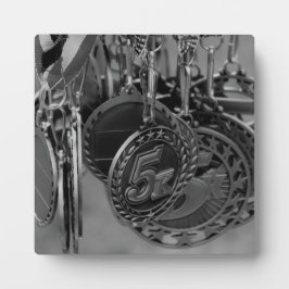 Placa 5K Executar Medalhas Foto B&W