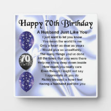 70 Birthday Mariband Poem Plaque