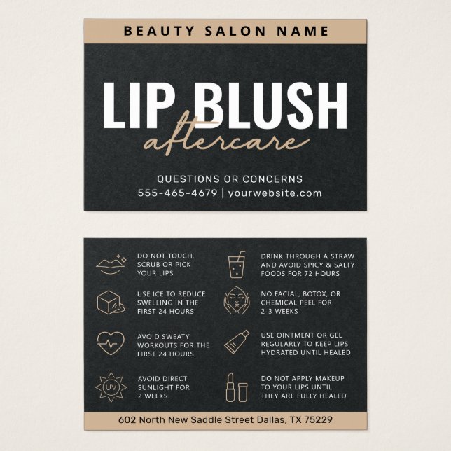 Placa AfterCare de Lip preto Premium (Frente & Verso)