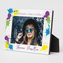 Placa Arte Chic Tinta Espargida Graduado 5x7 para Mesa