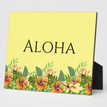 Arte de Tabletop de Flores Tropicais Aloha