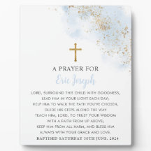 Batismo Oração Sinal Blue Dourado Cross Boys