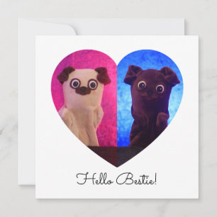 Placa Besties de Coração Fotográfica Dividida Dupl