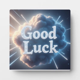 Placa Boa Sorte - A Tipografia em Nuvem Brilhante com Lu