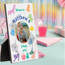 Placa Boas-vindas à festa de aniversário do Halloween