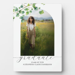 Placa Boho Arch Ivy, White Tabletop Easel