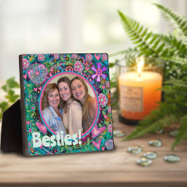 Placa Bonito Foto Floral Rosa Personalizada