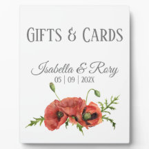 Bonito Watercolor Red Poppies Dons de Casamento