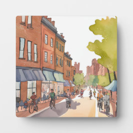Placa Boston Bike Ride | North End Watercolor Art