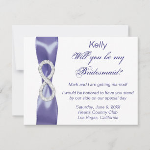Placa Bridesmaid do Diamante Azul Roxo
