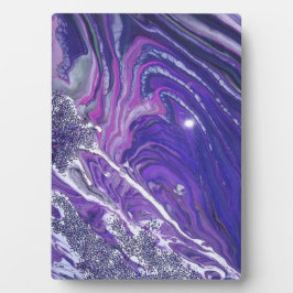 Placa Calm River Acrylic Pour Painting Plaque