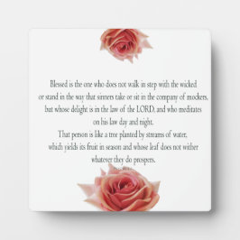 Placa Caminho da Arte da Escritura do Salmo 1 da Direita