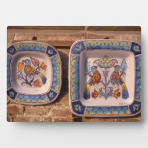 Cartaz do padrão de pomba em cerâmica tradicional