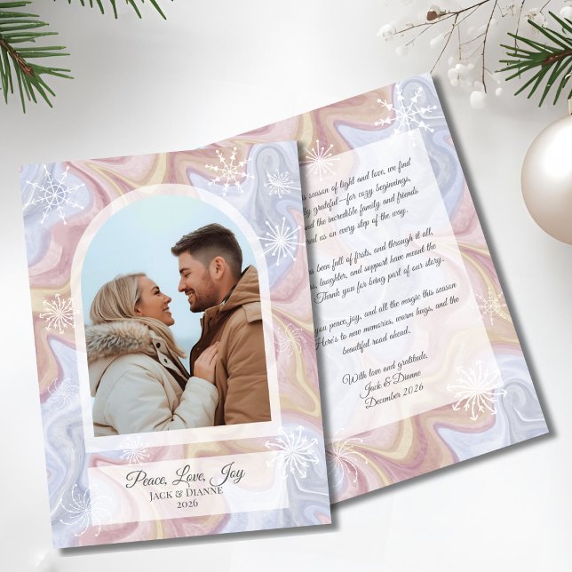 Placa Cartões de natal Azul Arch Modern (Modern Arch Photo Holiday Card)