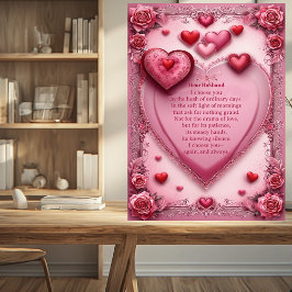 Placa Citação Romântica Curta Casais Rosa Corações Vinta
