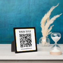 Código QR empresarial com texto superior e inferio