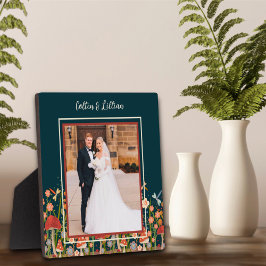 Placa Cogumelos Floral Dragonfly Foto Nomes Personalizad