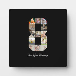 Placa Colagem de Foto Número 8 Preto e Branco