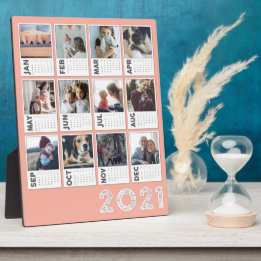 Placa Colagem de Fotos Moderna do Calendário do Desktop 