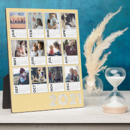 Placa Colagem de Fotos Moderna do Calendário do Desktop 
