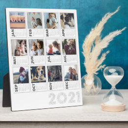 Placa Colagem de Fotos Moderna do Calendário do Desktop 