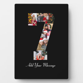 Placa Colagem de Fotos Número 7 Preto e Branco