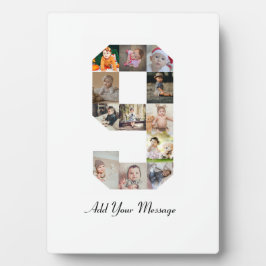 Placa Colagem de Fotos Preto e Branco Número 9