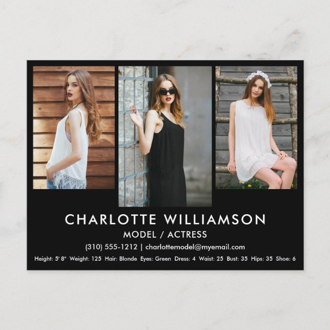 Placa Comp de Ator Modelo 3 Cartão postal de Foto  (Frente)