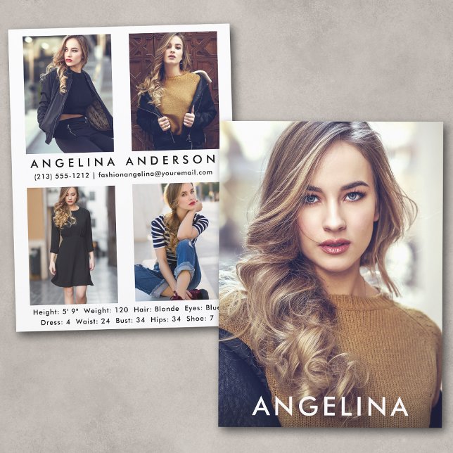 Placa Comp do Ator Modelo - 4 Fotografias Voltas W (Customize to change background color, text size or text style.)