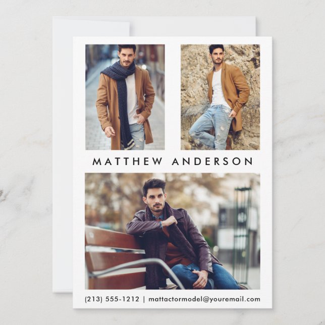 Placa Comp do Ator Modelo de 3 Fotografias - Frent (Frente)