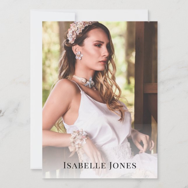 Placa Comp Fotográfica do Ator 5 do Modelo Minimal (Frente)