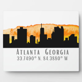 Placa Coordenadas do Mapa da Cidade de Atlanta