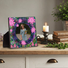 Placa Cor-de-rosa Floral Púrpura, Faça Uma Fotografia Pe
