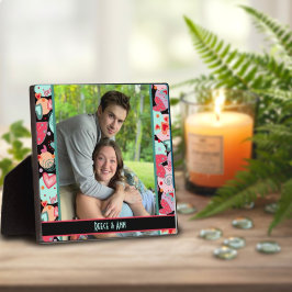Placa Corações de Amor Bonito Foto Nomes Personalizados