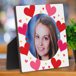 Placa Corações Vermelhos Lindos Amor Foto Personalizada 