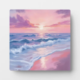 Placa Cotton Candy Beach | Pintura de Ondas Oceânicas