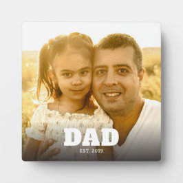 Placa Custom Dad Established Modern Bold Text Photo