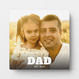 Placa Custom Dad Established Modern Bold Text Photo