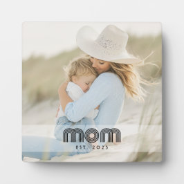 Placa Custom Mom Established Modern Retro Script Photo