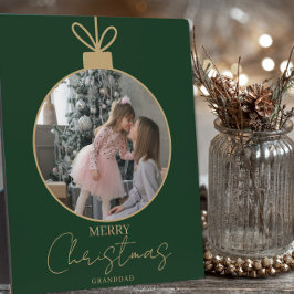 Placa custom photo collage Merry Christmas bauble