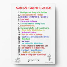 Placa de afirmações personalizadas