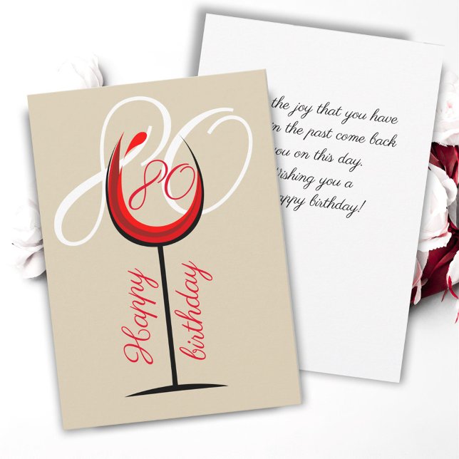 Placa de Aniversário de 80 de Vidro Vermelho Moder (Criador carregado)