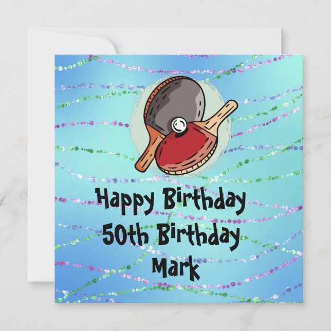 Placa de aniversário de Tênis de Mesa de pingue-po (Frente)