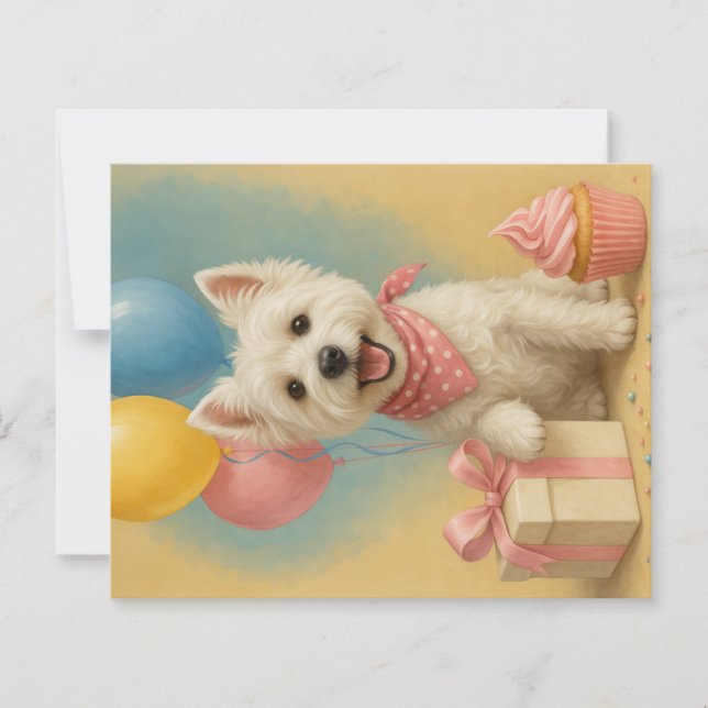 Placa de Aniversário Preppy Westie (Frente)